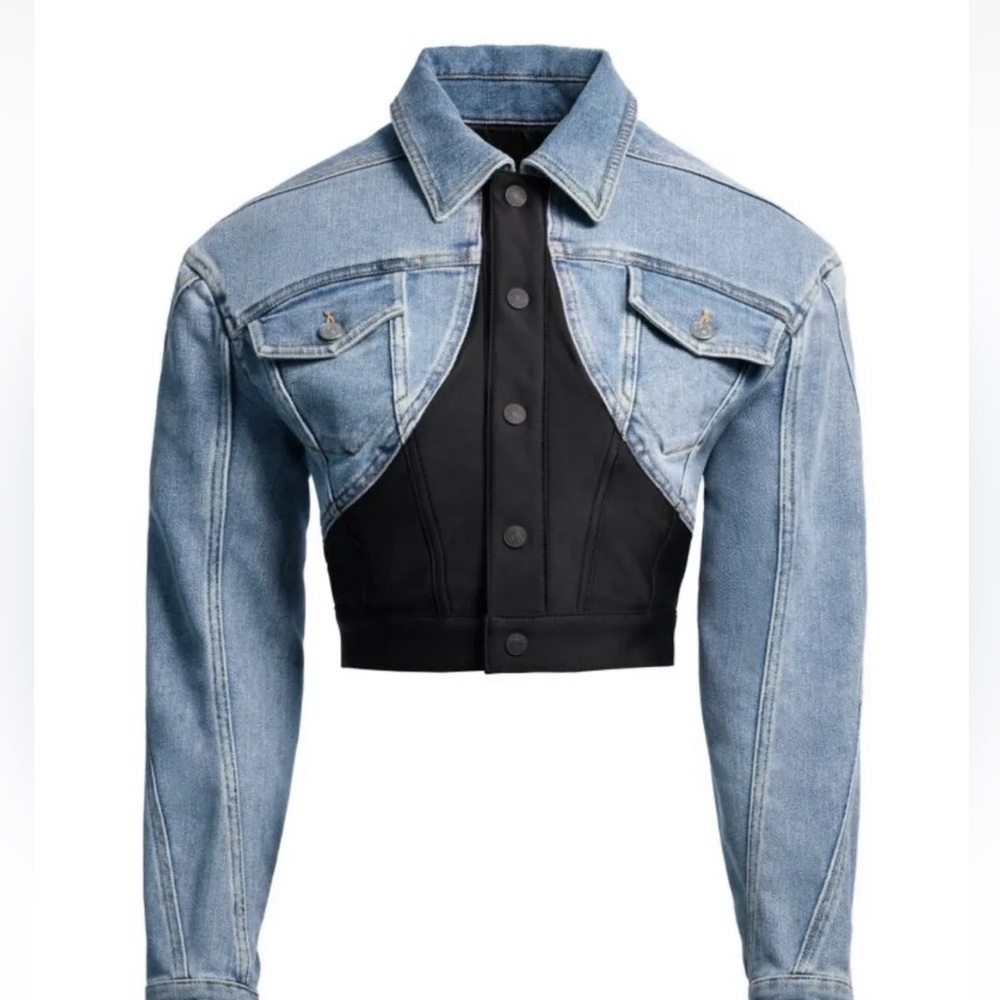 NWT Mugler H&M Iconic denim crop jacket
